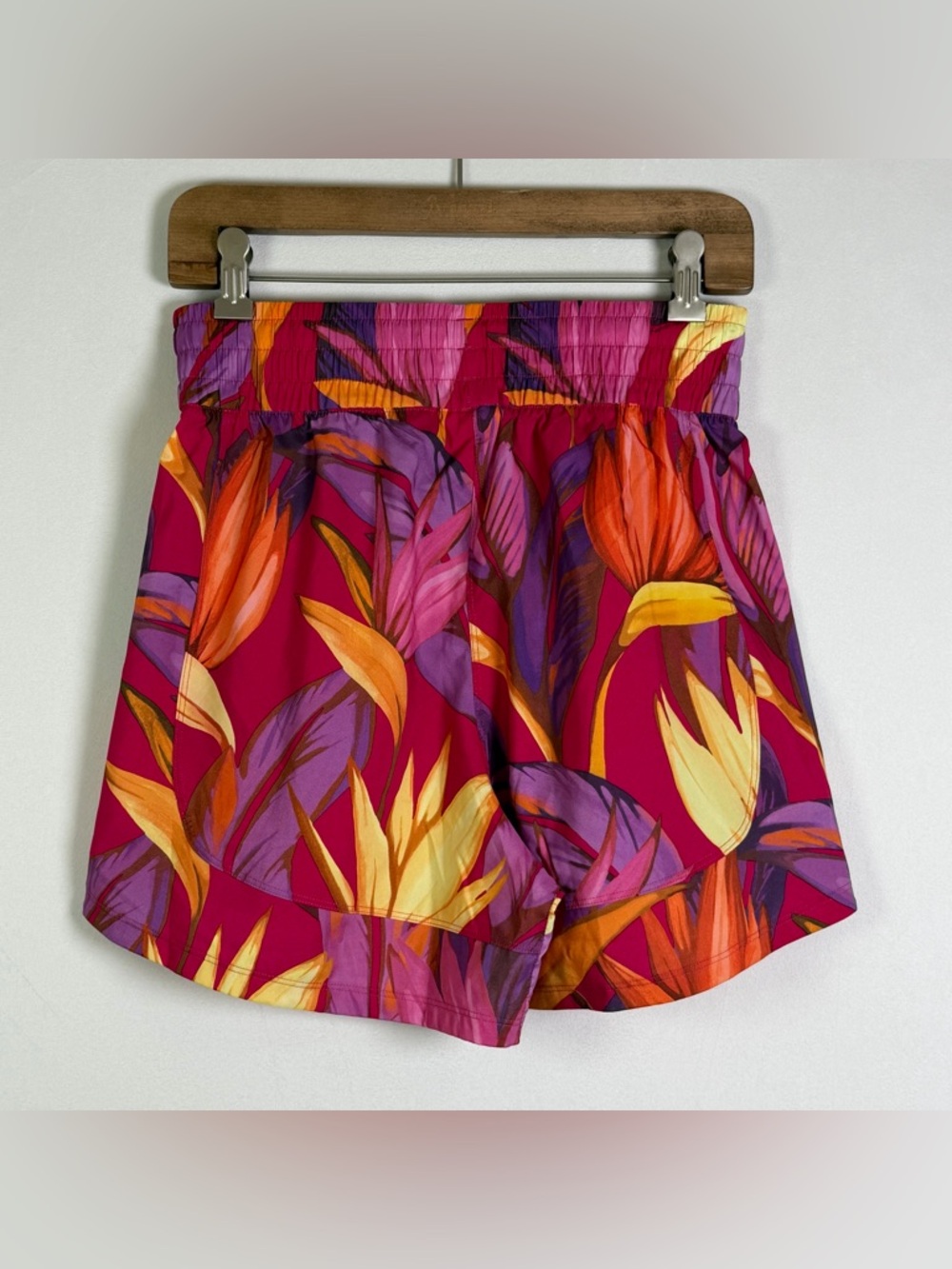 Farm Rio x Adidas Women Tropical Print Shorts Bird of Paradise High Rise Sz S - Picture 6 of 10
